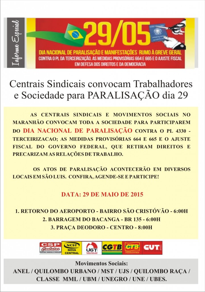 convocatoria 29 maio